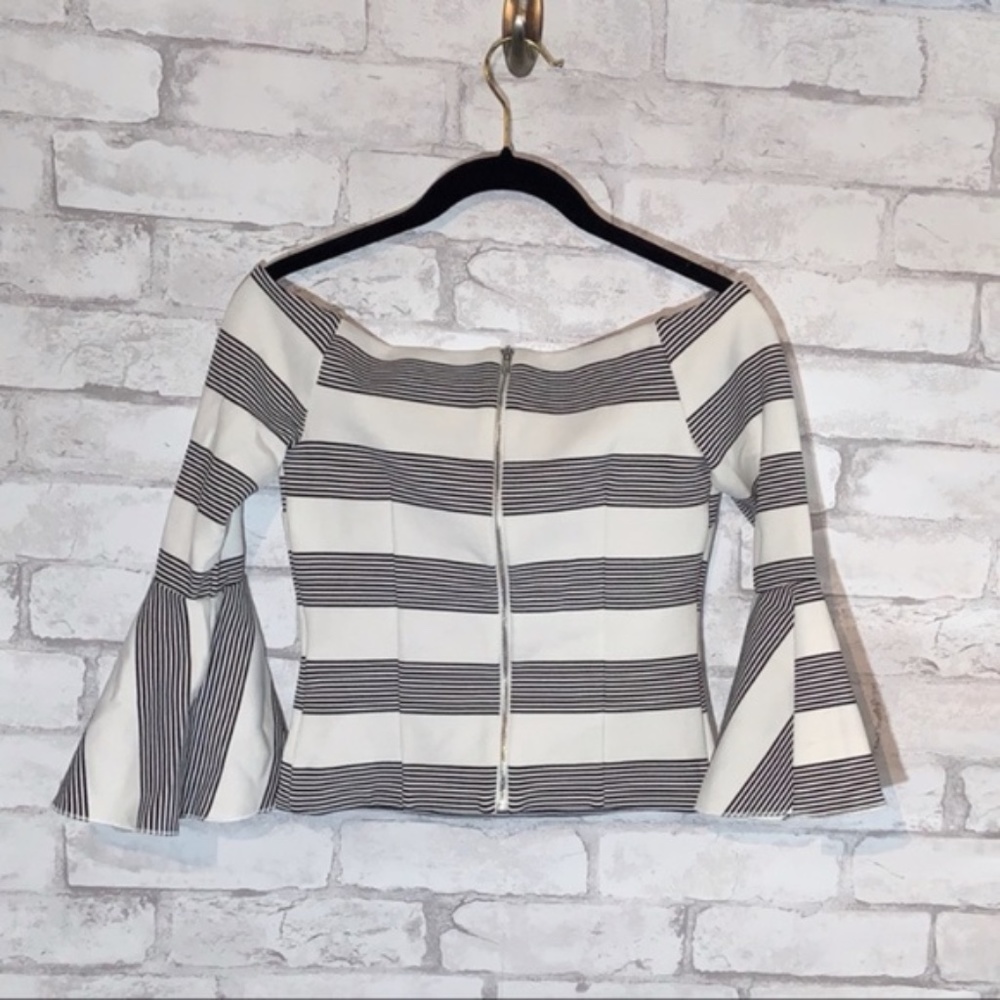 Line & Dot | Ella Off-the-Shoulder Striped Blouse - Picture 5 of 5